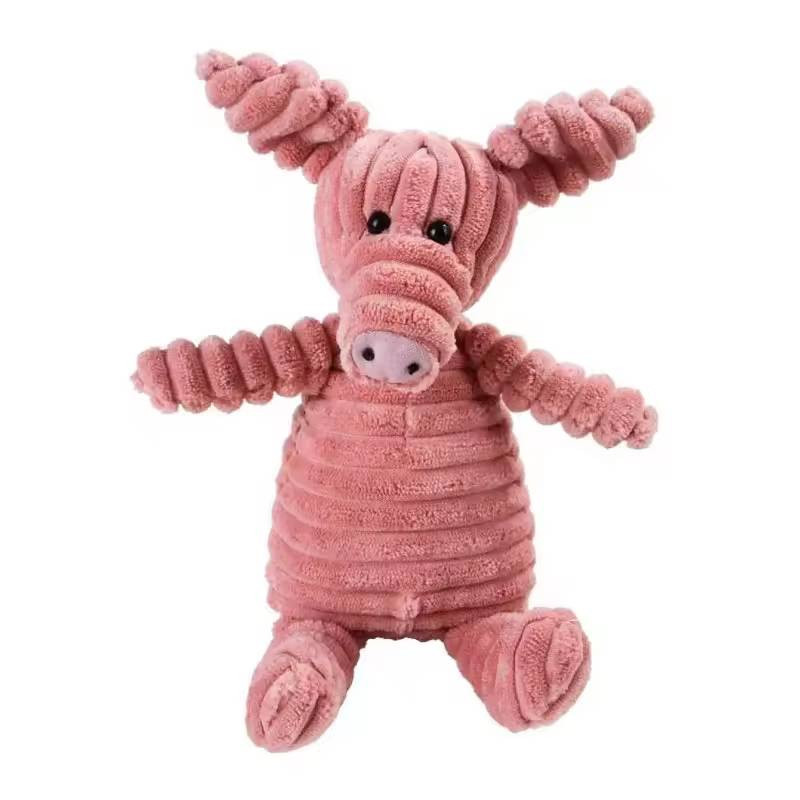 jouet peluche cochon rose pour chien chat