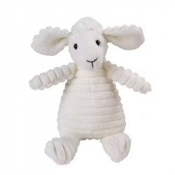 Jouet mouton blanc pour chiens & chats – Peluche douce, sonore, 19 cm
