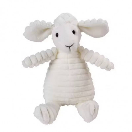 Jouet mouton blanc pour chiens & chats – Peluche douce, sonore, 19 cm