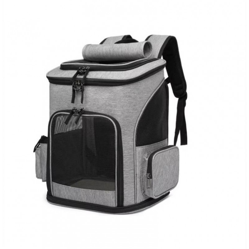 Sac à dos de transport gris pour chats et petits chiens – Kat & Doug