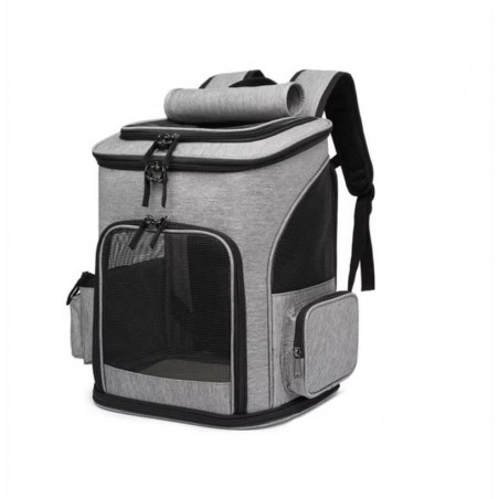 Sac à dos de transport gris pour chats et petits chiens – Kat & Doug