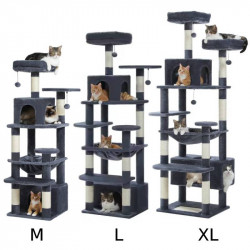 Arbre à chat gris foncé – M 136 cm - L 164 cm - XL 184 cm | Kat & Doug