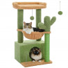 Arbre à chat vert et marron 80 cm – Design cactus – Kat & Doug